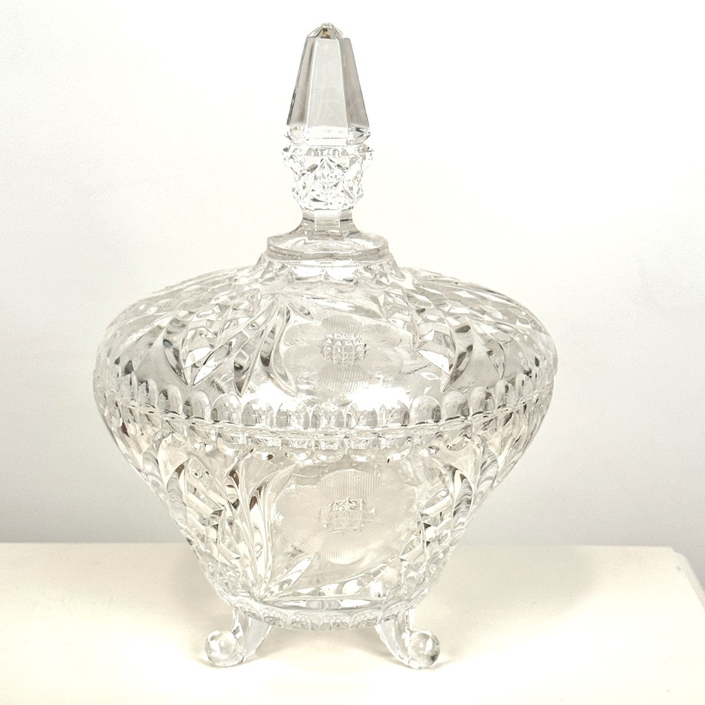 Vintage Gorgeous Cut Lead Crystal Candy Dish